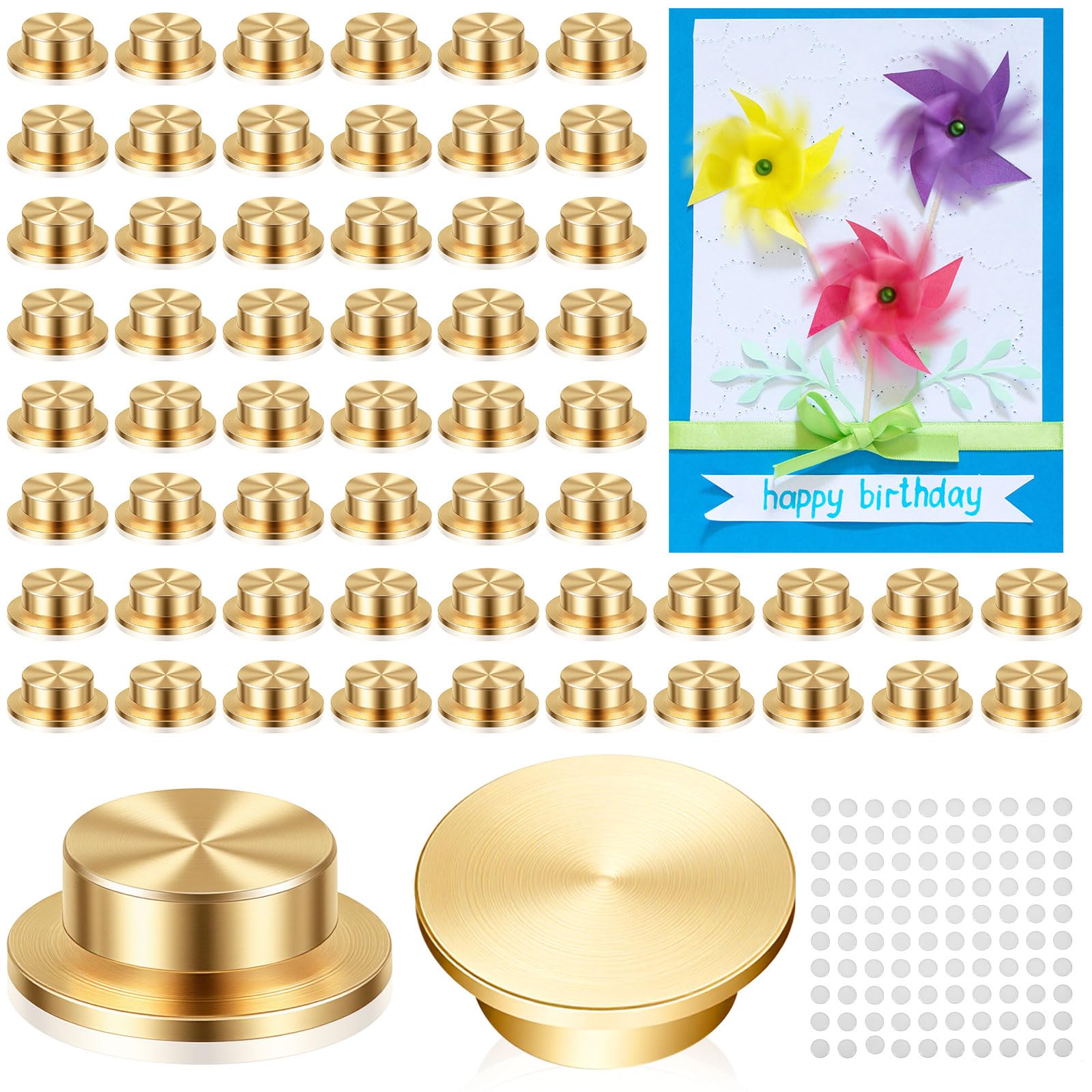 60 Pcs Nano Spinner for Craft Card Making, 5x7x2.5mm, Gold | 360° Rotation Spinn