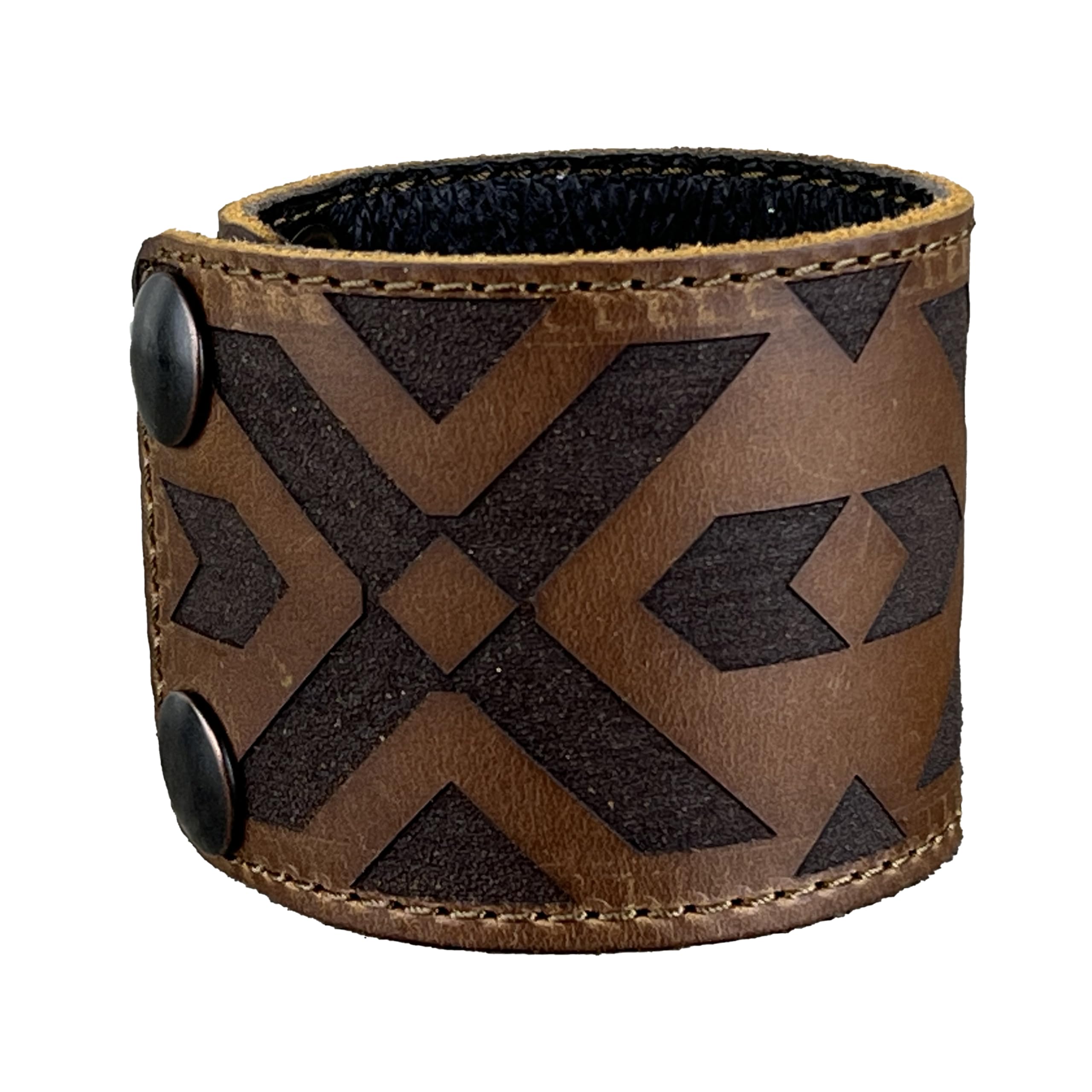 Stylish Leather Cuff Bracelet Full Grain Wide Wristband For Men and Women (Unise