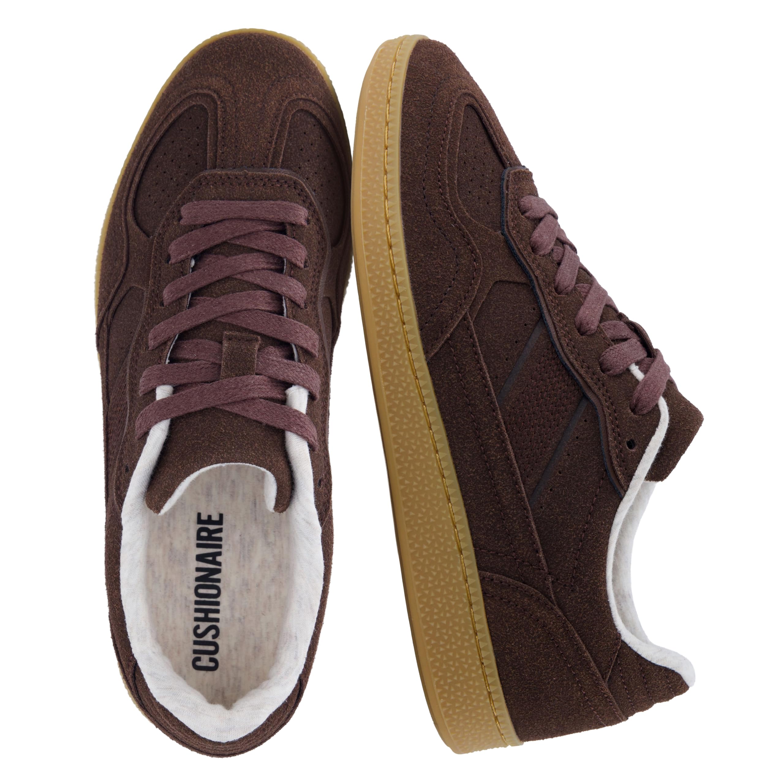 CUSHIONAIRE Bettina Women's Retro Sneaker with Cushioned Insole and Durable Gum 