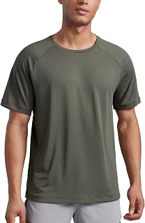 CRZ YOGA Men's Lightweight Athletic T-Shirts Moisture Absorption Running Training Shirt Short Sleeve Gym Tops