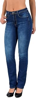 ESRA Women's Straight-Fit Jeans, Trousers, Straight Cut, up to Plus Size G700