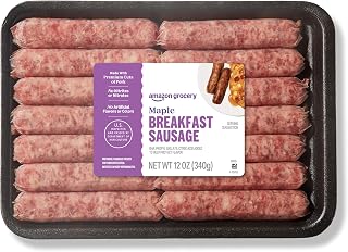 Amazon Grocery, Maple Breakfast Sausage Links, 12 Oz, Frozen