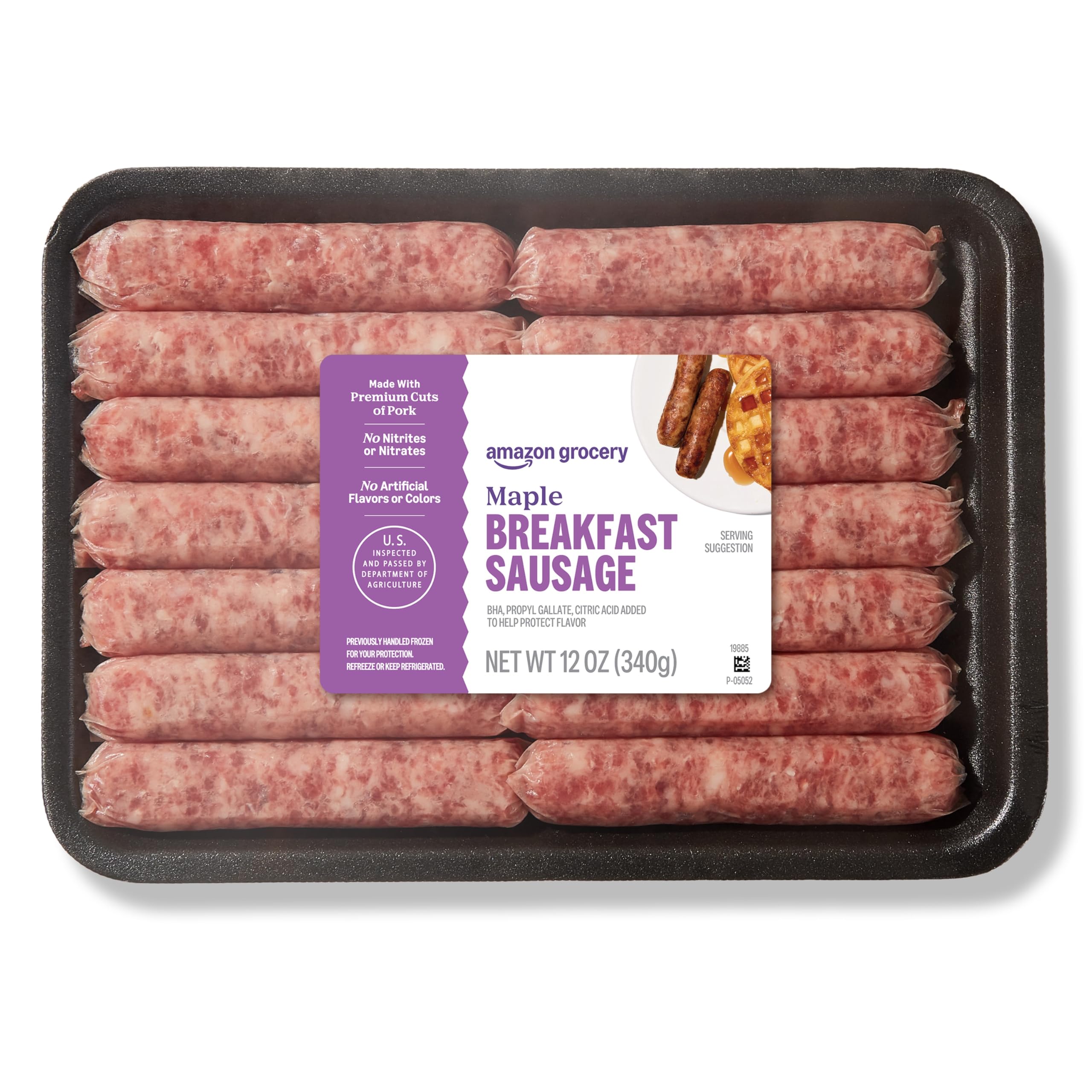 Amazon Grocery, Maple Breakfast Sausage Links, 12 Oz, Frozen