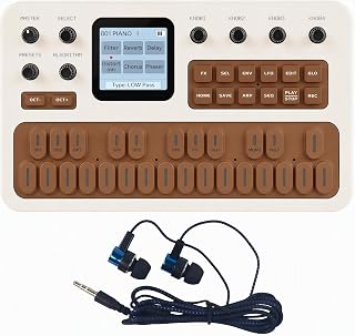 M-VAVE FM-1 FM Synthesizer, Portable Digital Synthesizer, Battery Powered Synthesizer with Sequencer, 6-Op FM, 32 Algorithms, 128 Presets, Built-in Speaker