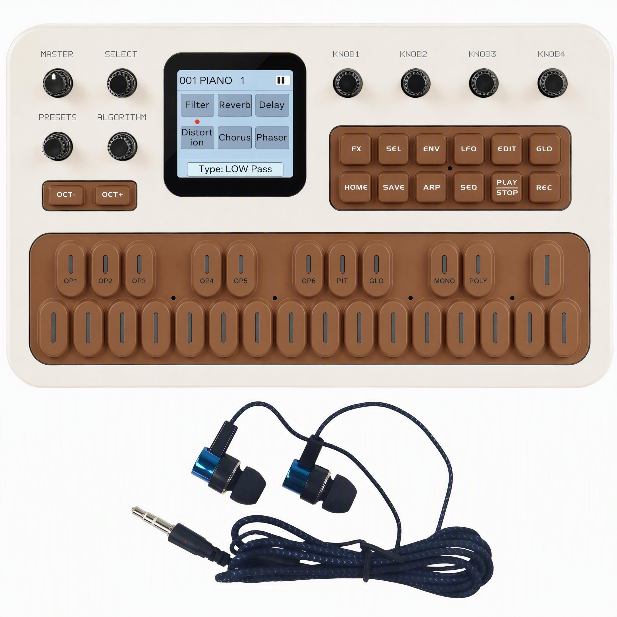 M-VAVE FM-1 FM Synthesizer, Portable Digital Synthesizer, Battery Powered Synthe
