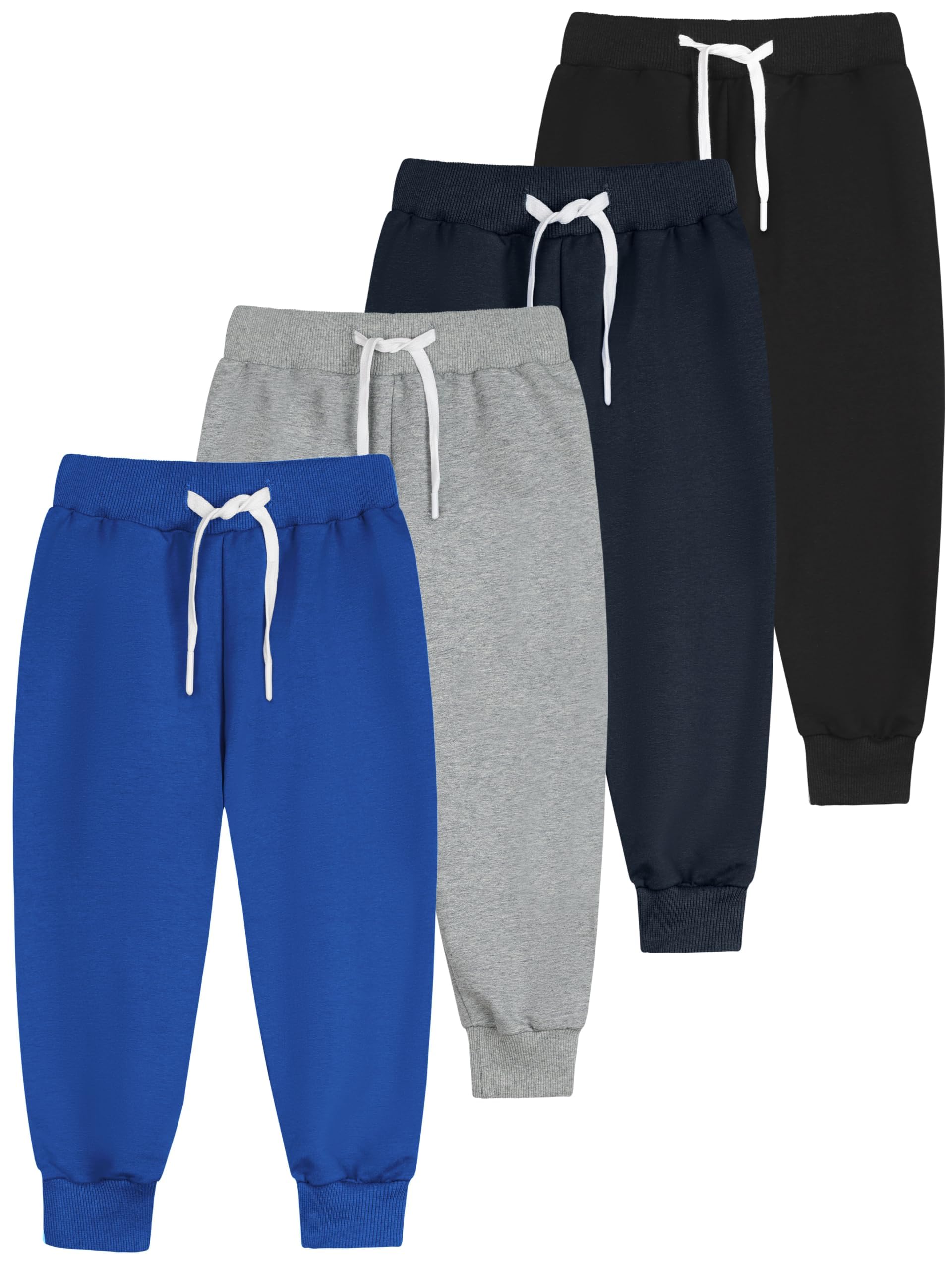 Resinta 4 Pack Boys Joggers Sweatpants Toddler Cotton Pants with Drawstring | Ki