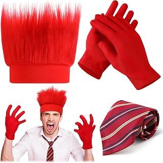 Crowye 3 Pcs Halloween Angry Costume Accessories Set, Men Women Red