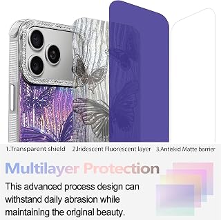 I-MGAE-IN-AR for iPhone 18 Pro Max/iPhone 17 Pro Max Case Purple Butterfly