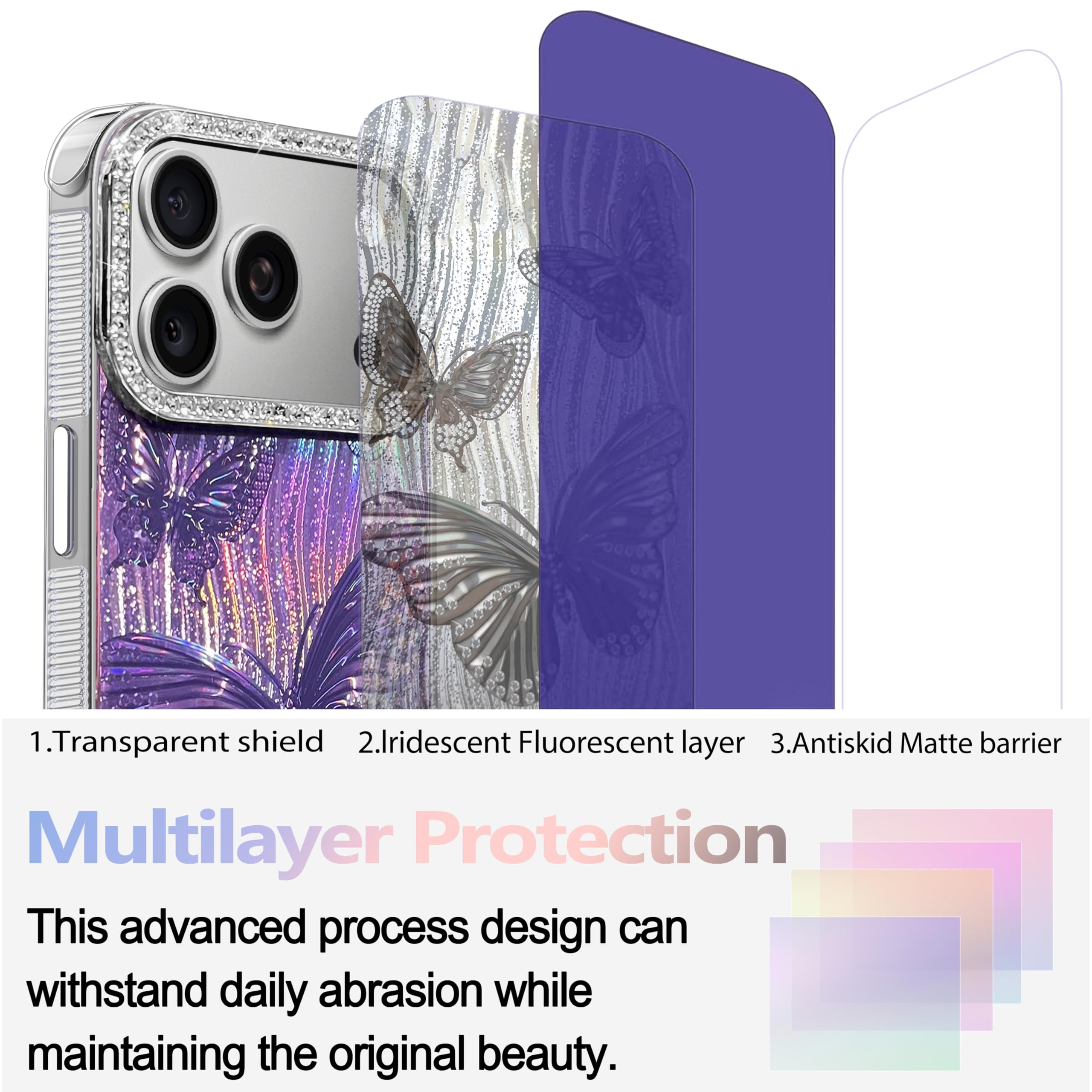 I-MGAE-IN-AR for iPhone 18 Pro Max/iPhone 17 Pro Max Case Purple Butterfly