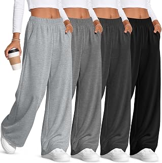 4 Pack Girl Wide Leg Sweatpants Baggy Pants