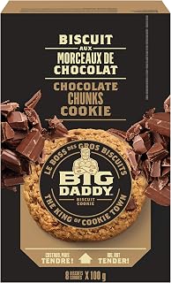 Big Daddy Cookies Chocolate Chunks Gourmet Cookies - 8 Count, 800g | Soft & tender, Home-baked style, Individually wrapped