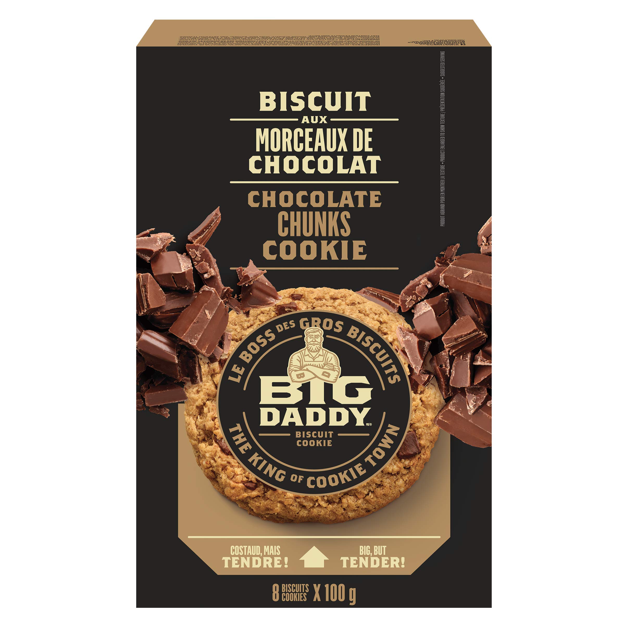Big Daddy Cookies Chocolate Chunks Gourmet Cookies - 8 Count, 800g | Soft & tend