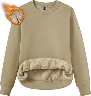 TACVASEN Women's Fleece Lined Sweatshirt Crewneck Winter Sherpa Pullover