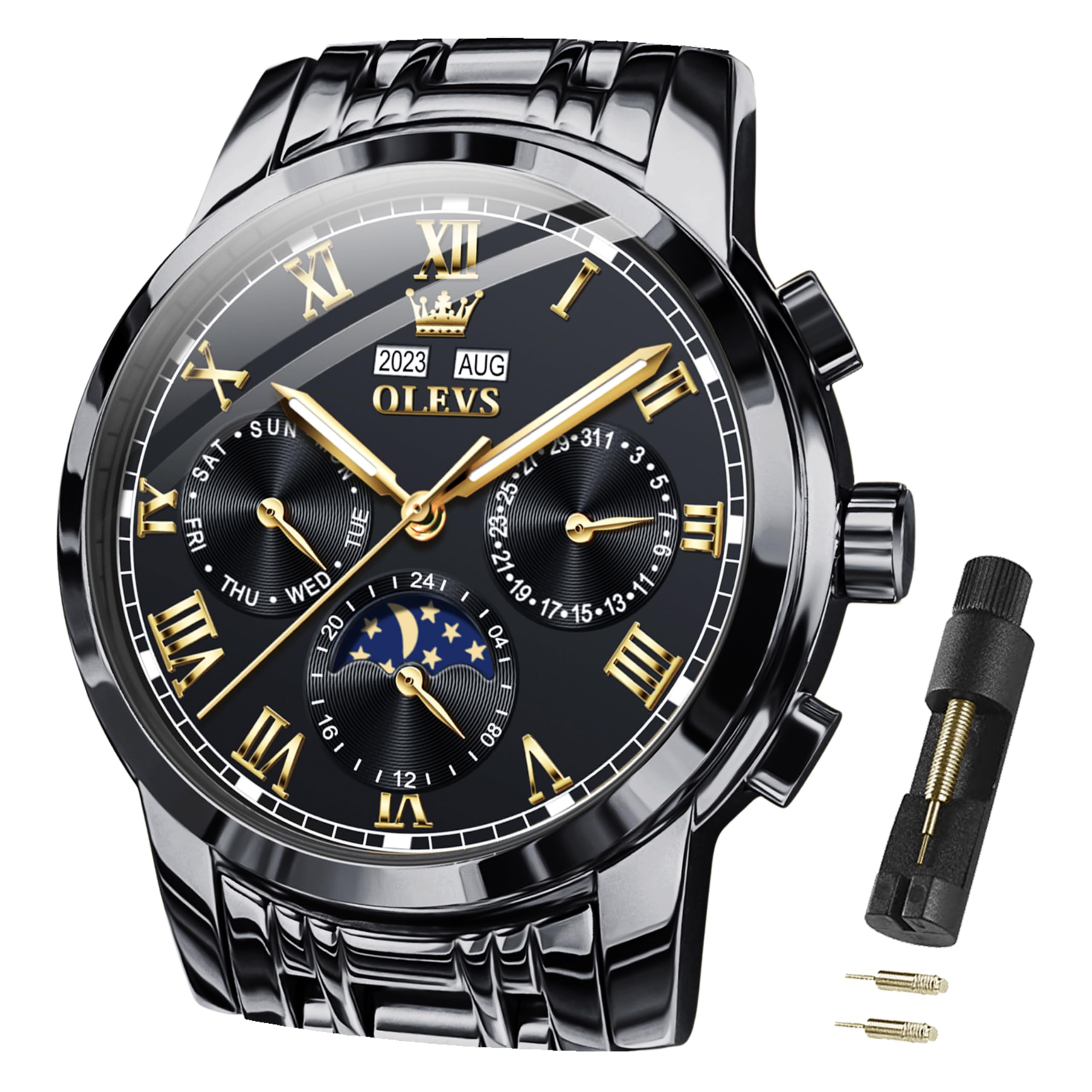OLEVS Mens Automatic Watches Self Winding Mechanical Luxury Dress Stainless Stee