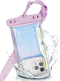 Case-Mate Soap Bubble IP68 Waterproof Phone Pouch - Iridescent | Touchscreen Floating Waterproof Phone Case with Crossbody Lanyard - Fits All Phones - Beach Cruise Ship Travel Essentials