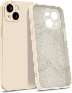 MyGadget Case for iPhone 13 [ Quadruple Protection ] - Silicone Case with Microfibre Interior - Case Beige