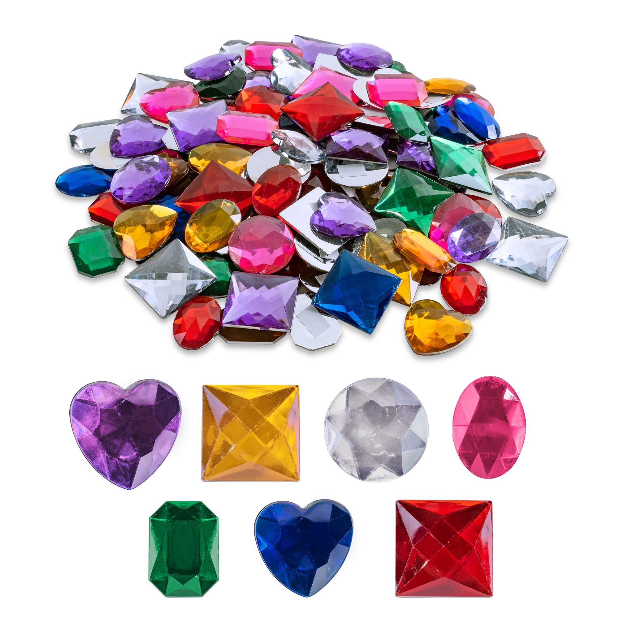 Super Z Outlet 1" Assorted Colorful Adhesive Stick-On Heart Star Round Shap