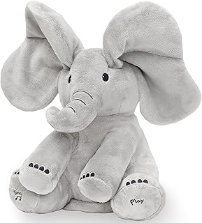 Tippi Peek a Boo Elephant Toy - Interactive Singing Elephant Teddy | With Flapping Ears - For Newborn Baby Boys or Girls - Soft Peekaboo Toy For Babies 0 - 12 Months +