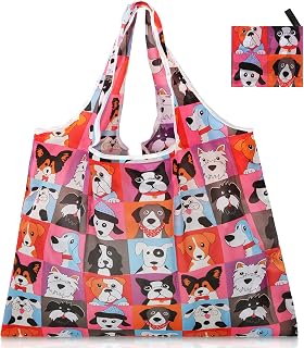 Reusable Grocery Bags Foldable Polyester Cute Reusable Grocery Bags for Women Large Heavy Duty Machine Washable