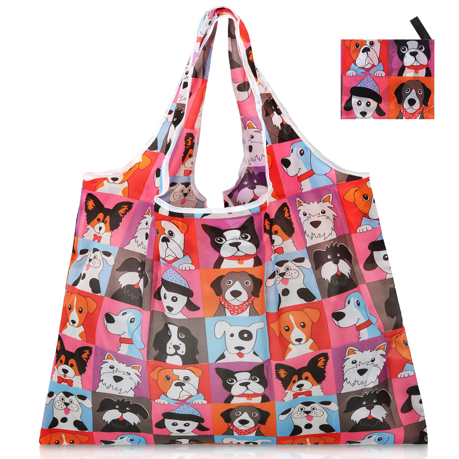 Reusable Grocery Bags Foldable Polyester Cute Reusable Grocery Bags for Women La