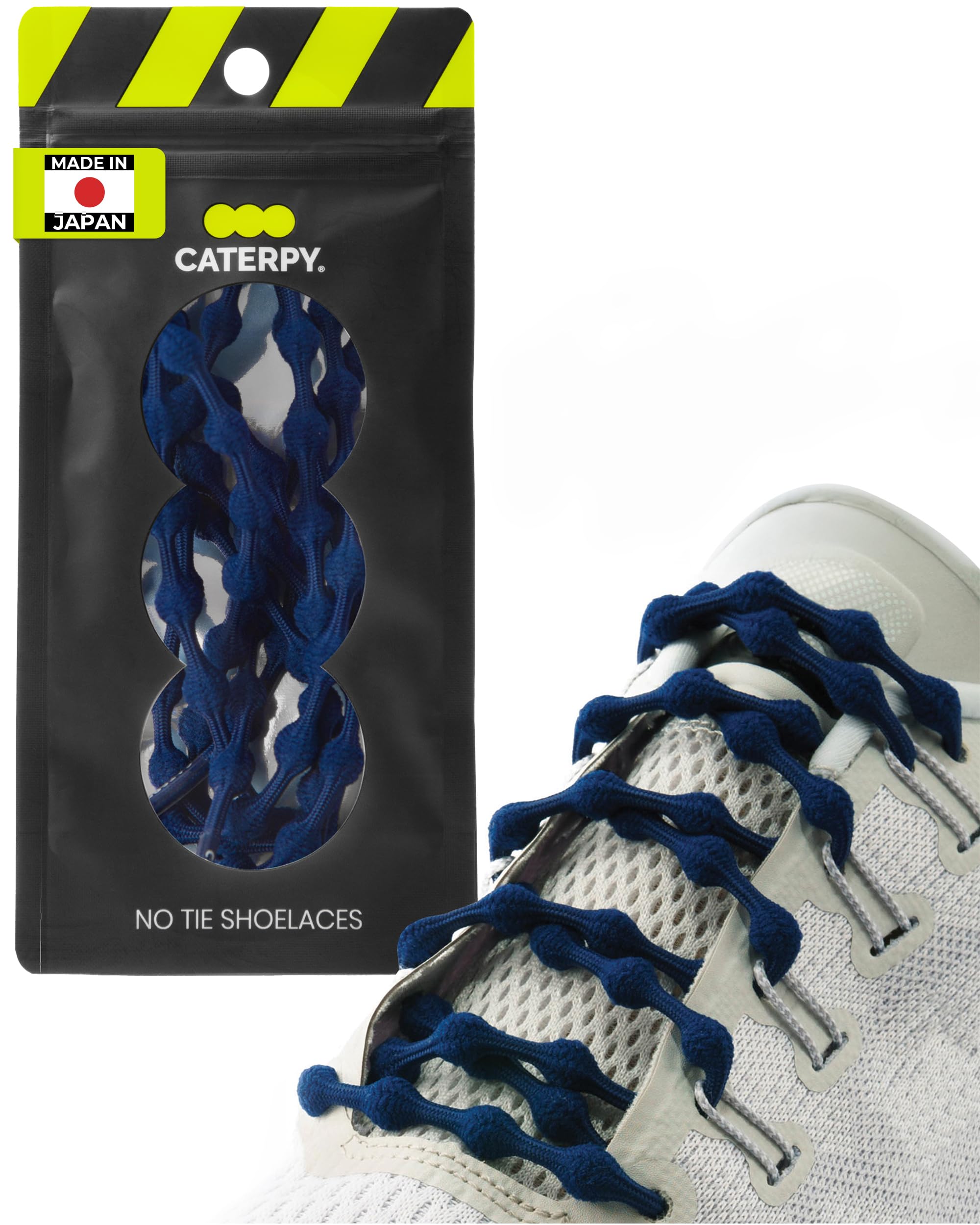 Caterpy Shoelaces, US Exclusive Color, No Ties, Easy to Put On and Take Off