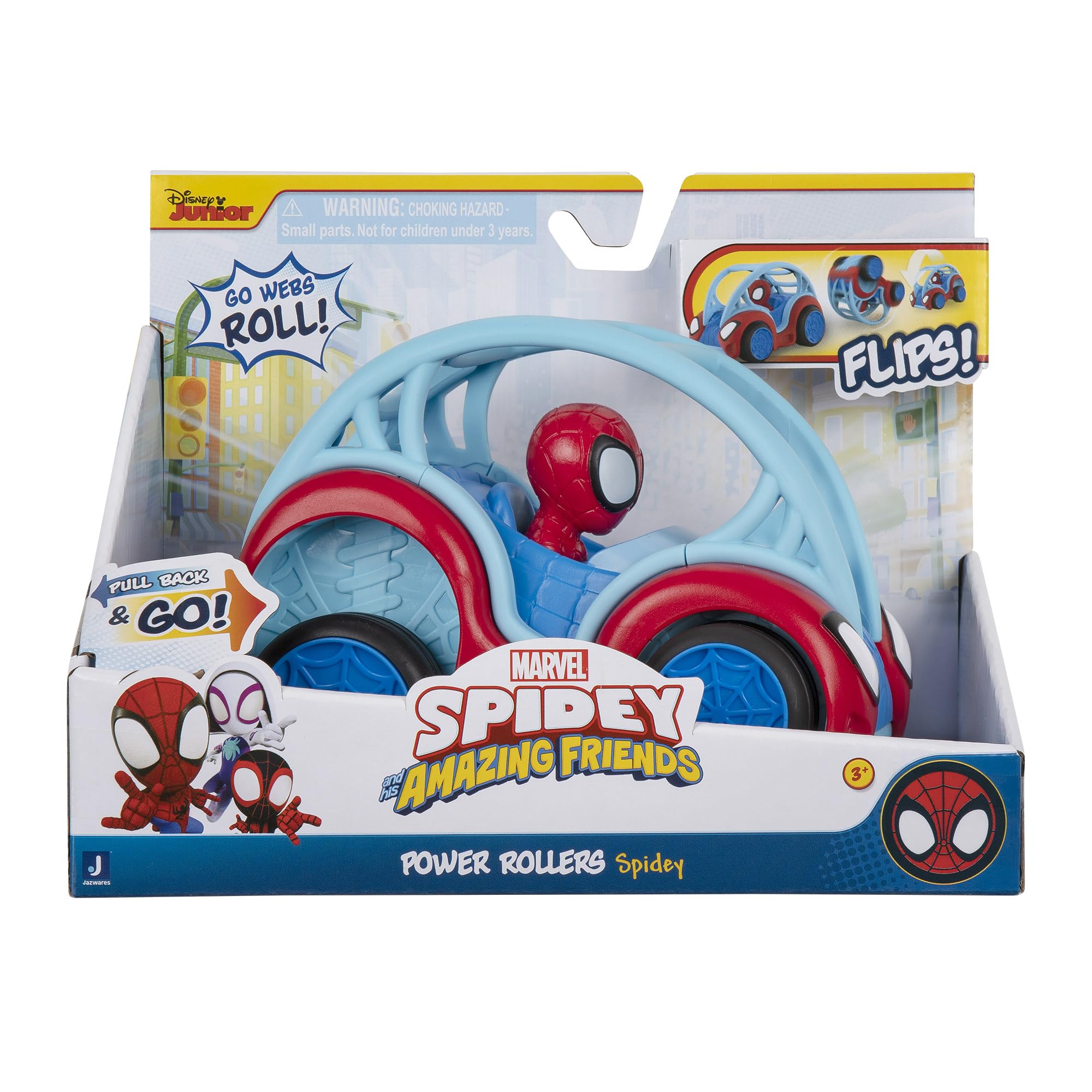 Spidey and his Amazing Friends MARVEL’S POWER ROLLERS (SPIDEY) - 6-Inch Pull Bac