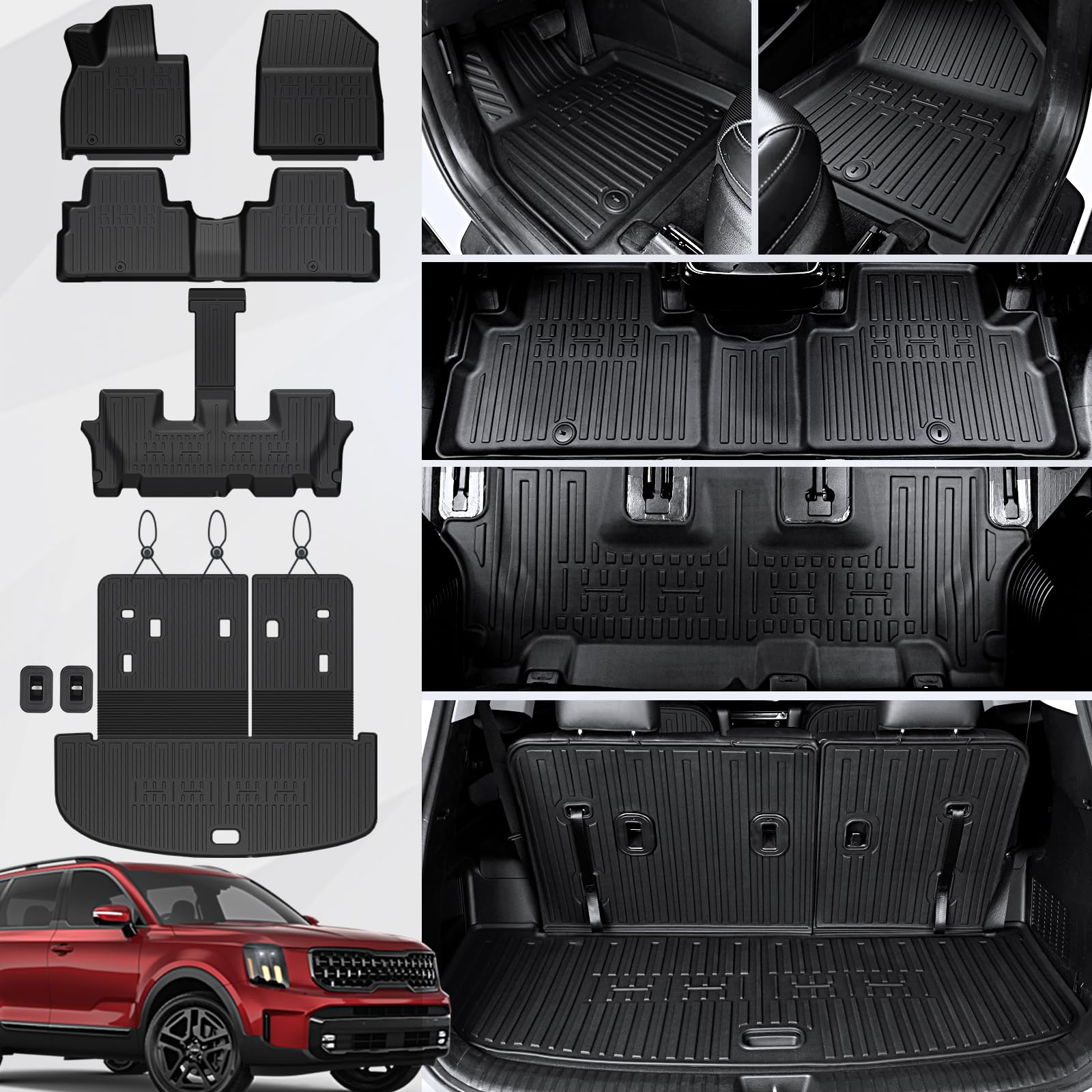 JOULARISE Floor Mats for Kia Telluride 2020-2025, with Cargo Mat | Full Protecti