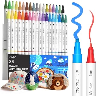 JusArt Acrylic Paint Markers 36 Colors Art Supplies
