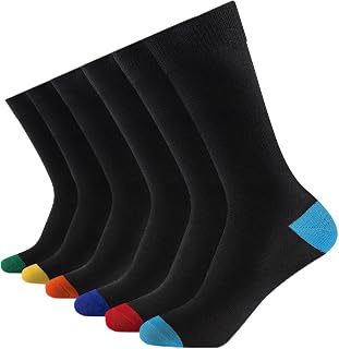Cirorld 6/10 Pairs Mens Black Socks, Breathable Causal Cotton Socks Men | Multipack, Soft Smart Dress Sock with Reinforced Heel & Toe, Suitable for Work and Daily Wear