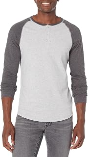 Amazon Essentials Men's Long Sleeve Henley Shirt 100% Cotton
