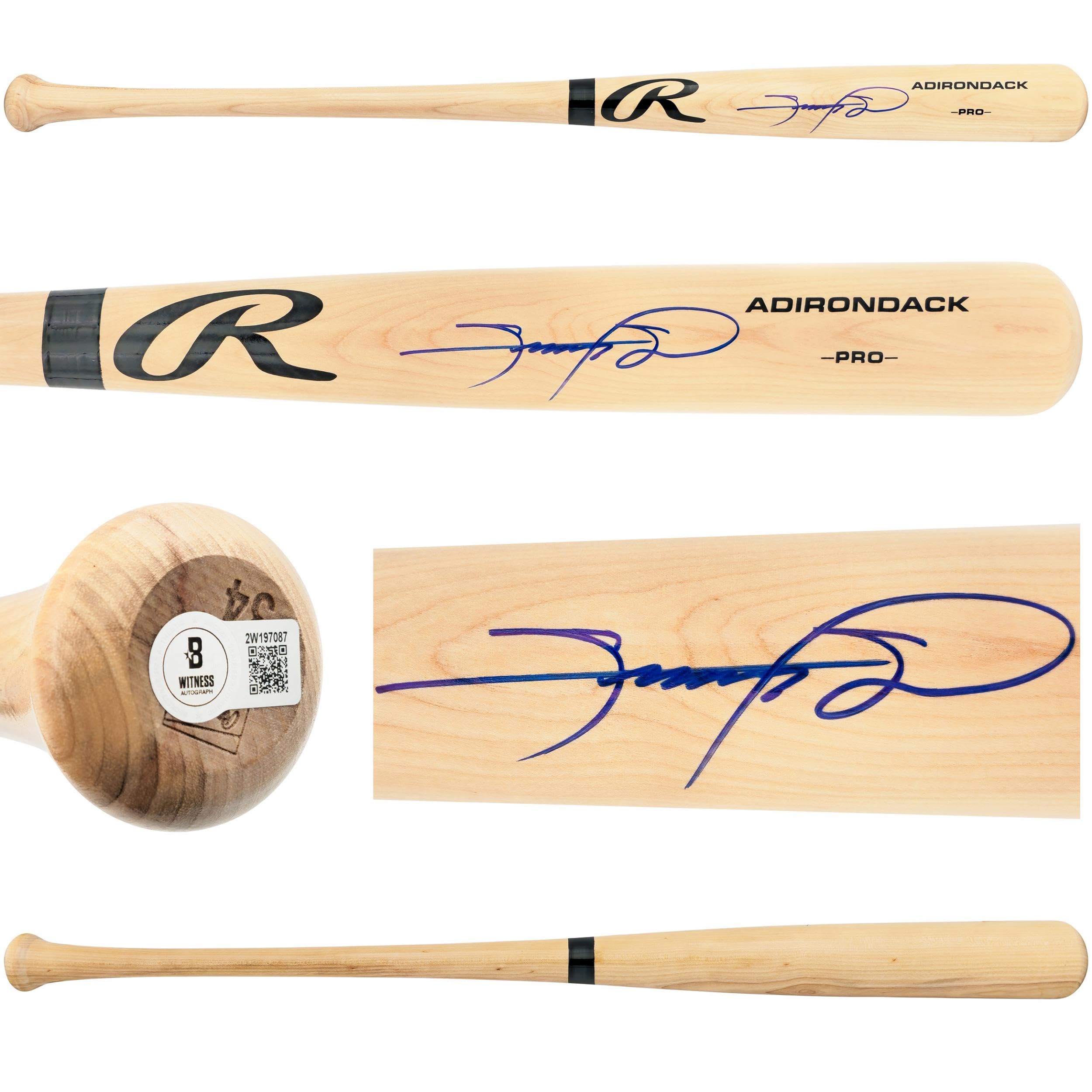 Sammy Sosa Autographed Blonde Rawlings Adirondack Pro Baseball Bat Chicago Cubs 
