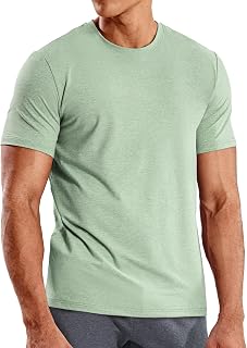 MIER Mens Short Sleeve tee Dry fit Soft Athletic Moisture Wicking Active Casual Running Crew Neck