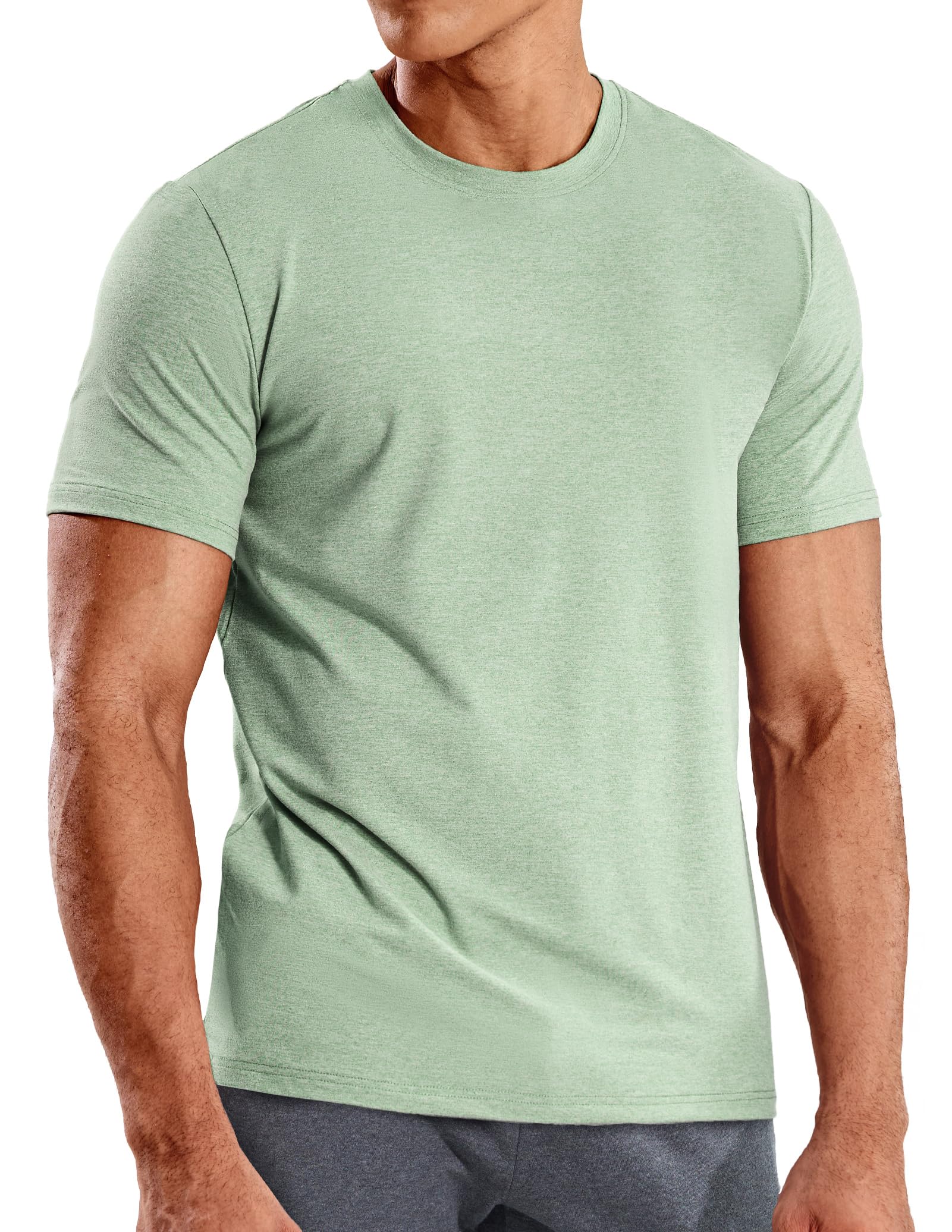 MIER Mens Short Sleeve tee Dry fit Soft Athletic Moisture Wicking Active Casual 
