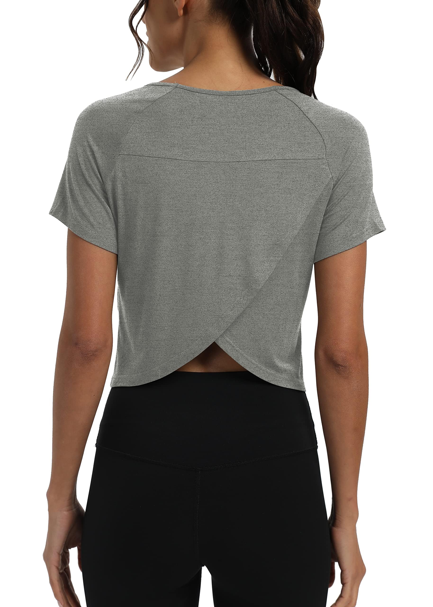Mippo Workout Tops for Women Backless Muscle Tank Mesh Racerback Tank Yoga Shirt