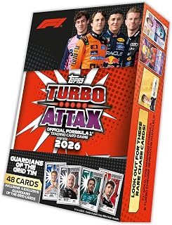 Topps Formula 1 2026 Turbo Attax - Mega Tin - Guardians of the Grid | Contains 48 Turbo Attax cards including 4 Guardians of the Grid exclusive cards.