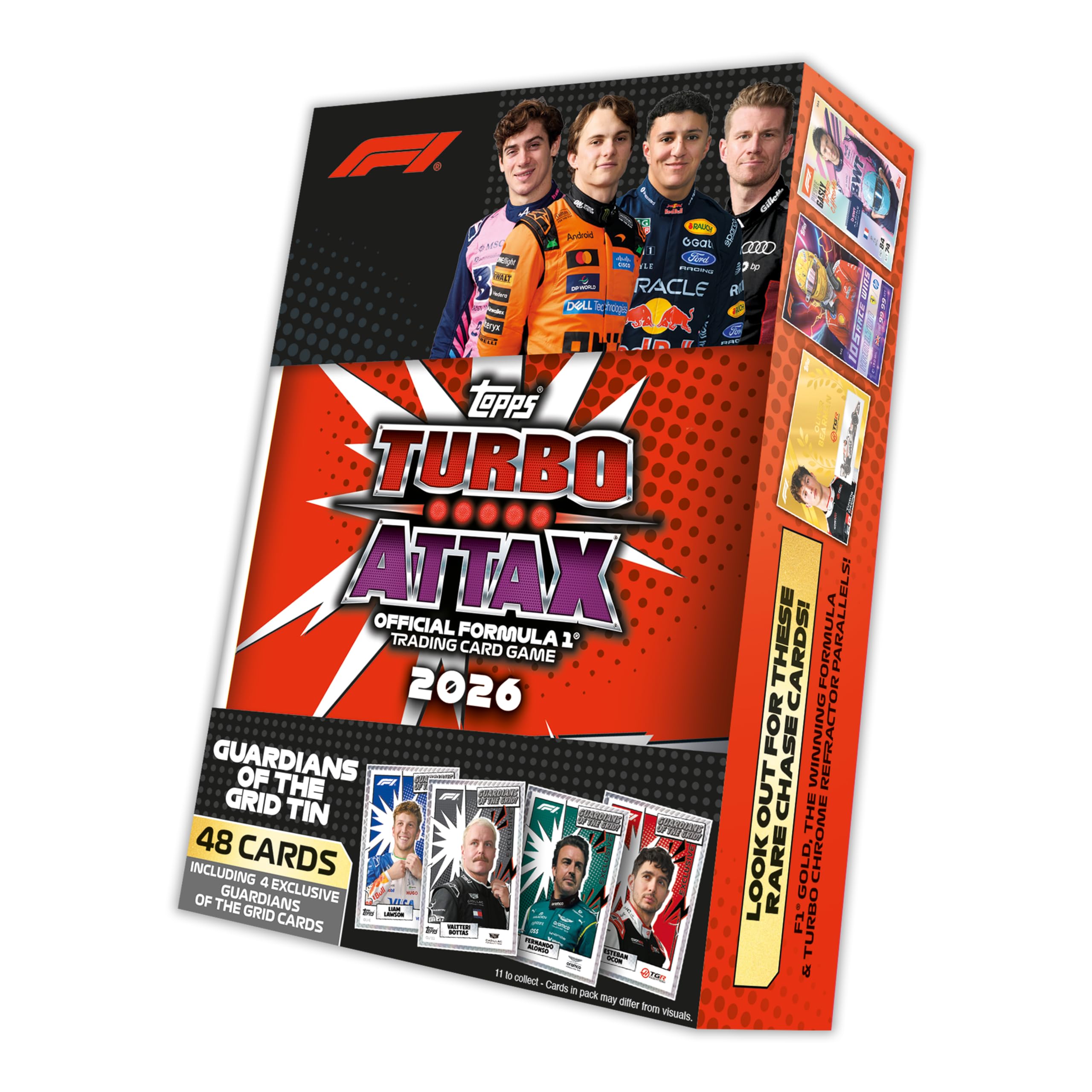 Topps Formula 1 2026 Turbo Attax - Mega Tin - Guardians of the Grid | Contains 4