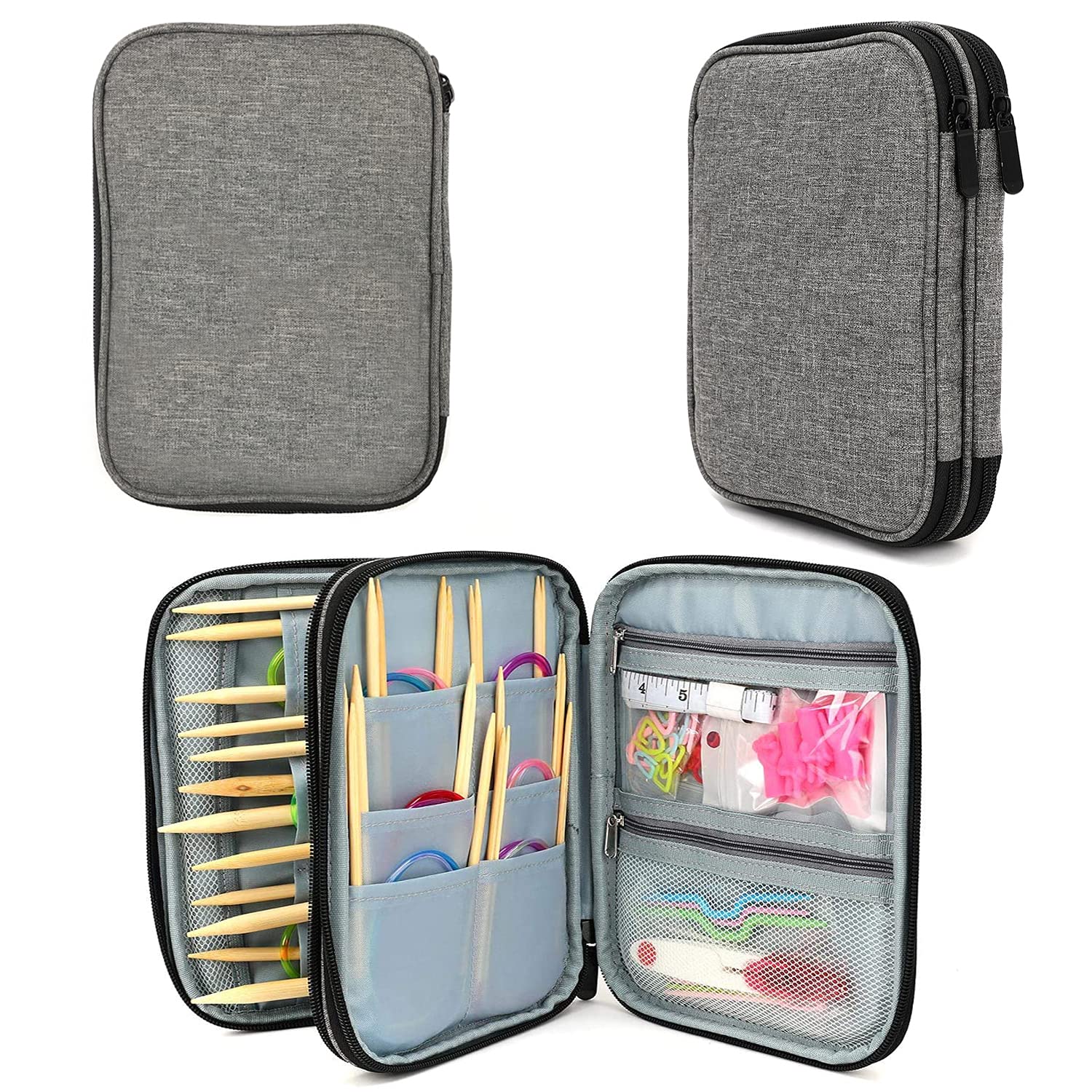 New Knitting Needls Case Without Hooks and Accessories,Zipper Storage Organizer 