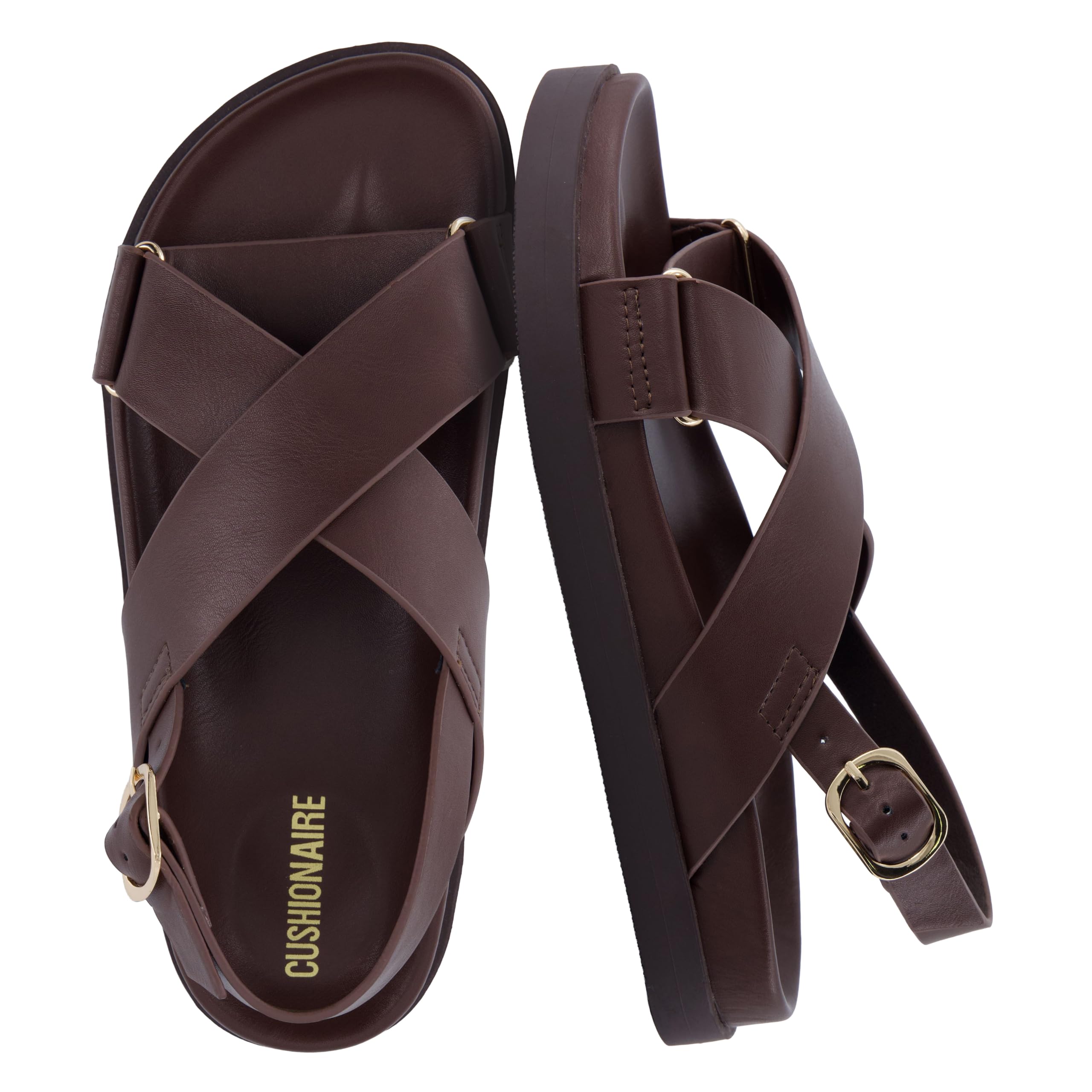 CUSHIONAIRE Eden - Sandali da donna, comodi sandali con supporto per arco planta