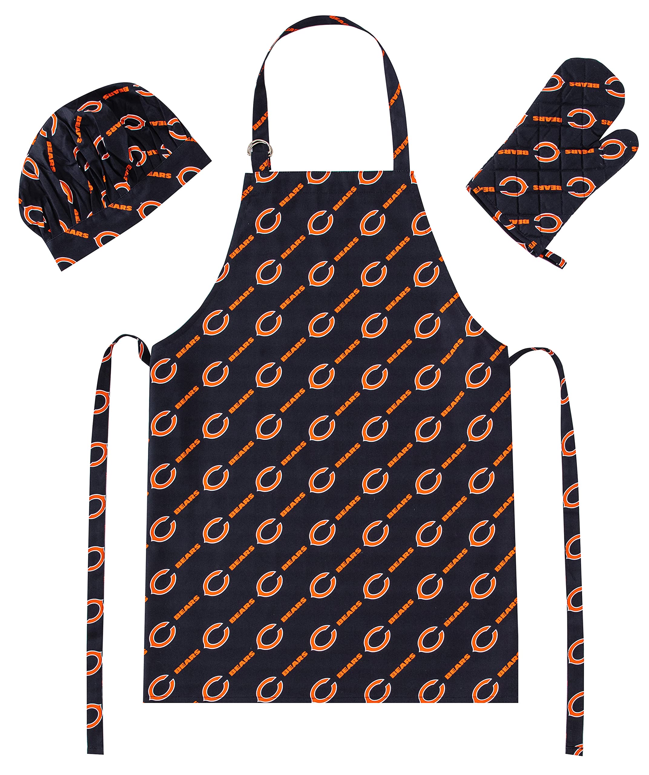 Northwest NFL unisex-adult 3-piece Apron, Oven Mitt and Chef Hat Set