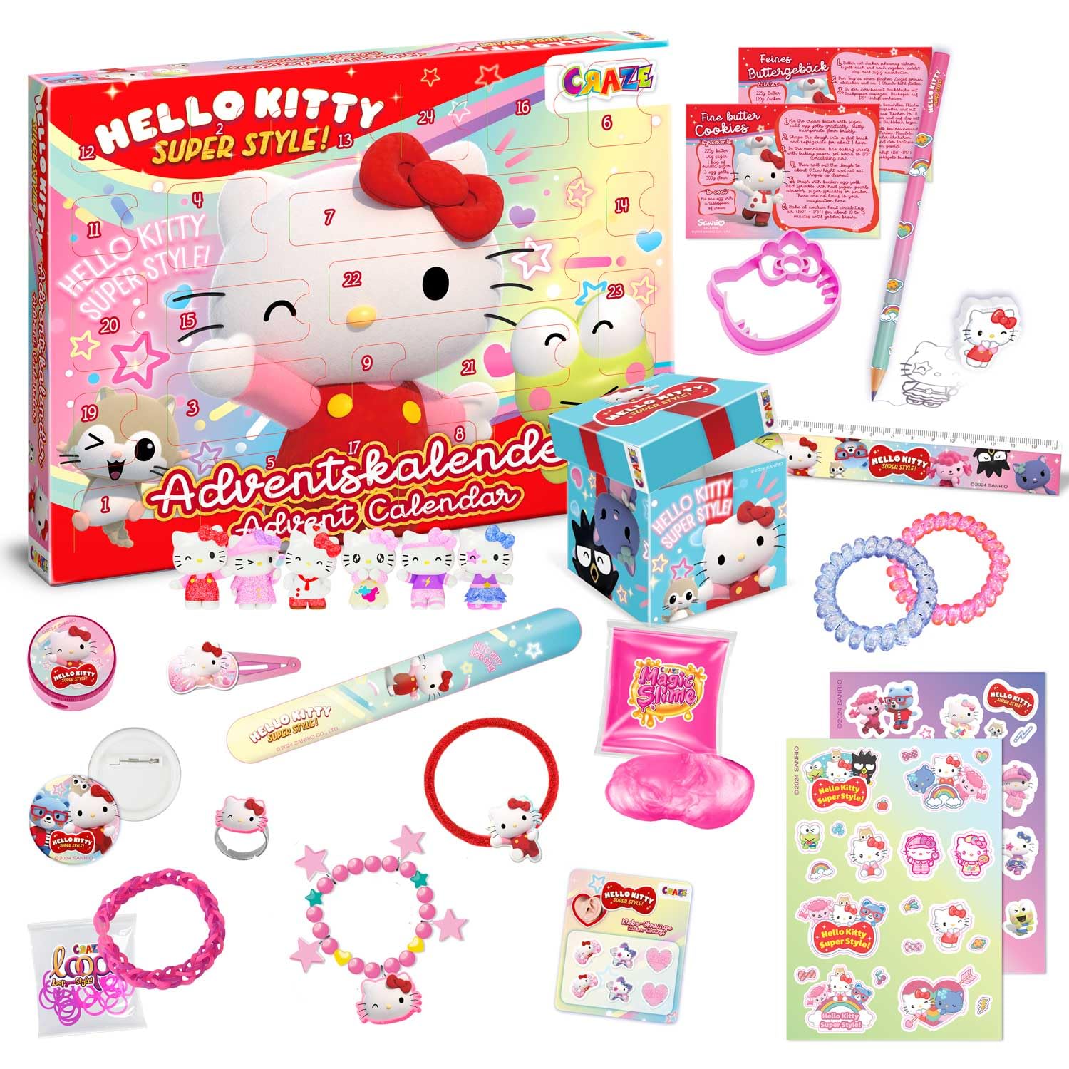 CRAZE Hello Kitty Advent Calendar 2026 – 24 Surprise Toys with Figures, Jeweller