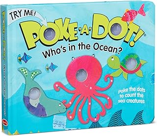 Melissa & Doug Poke-a-Dot Who's in the Ocean Board Book | 20-Page Book, Popping Buttons, Ocean Theme, Counting & Color Matching Sensory Play, Preschool Learning Toys for Kids, Ages 3+