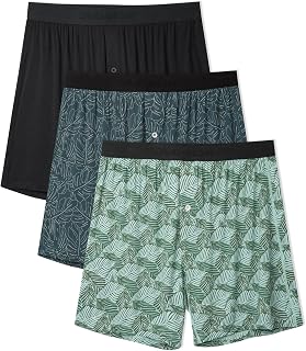 DAVID ARCHY Men's Bamboo Rayon Boxers, Cooling Breathable Underwear