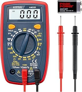 AstroAI Digital Multimeter 2000 Counts with Backlit LCD for DIY Home, Blue | Portable Volt Meter Measures Voltage, Current, Resistance, Continuity, Multi Tester with Non-slip Rubber Armor ; CAT II 600V