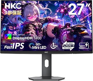 HKC QD-MiniLED Gaming Monitor 27" 4K160Hz/FHD320Hz IPS HDR1400 Type-C