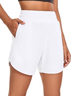 KPSUN Women's Athletic Running Shorts High Waist 5 Inch Quick Dry Lightweight Workout Gym Shorts with Zipper Pockets 2026