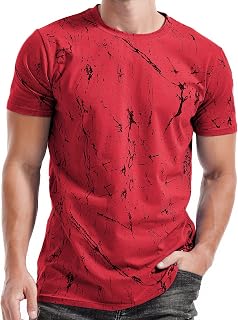 RONOMO Men's Round Neck Short Sleeved T-Shirt | Medium Elasticity | Soft and Breathable | Pre Shrunk Treatment|