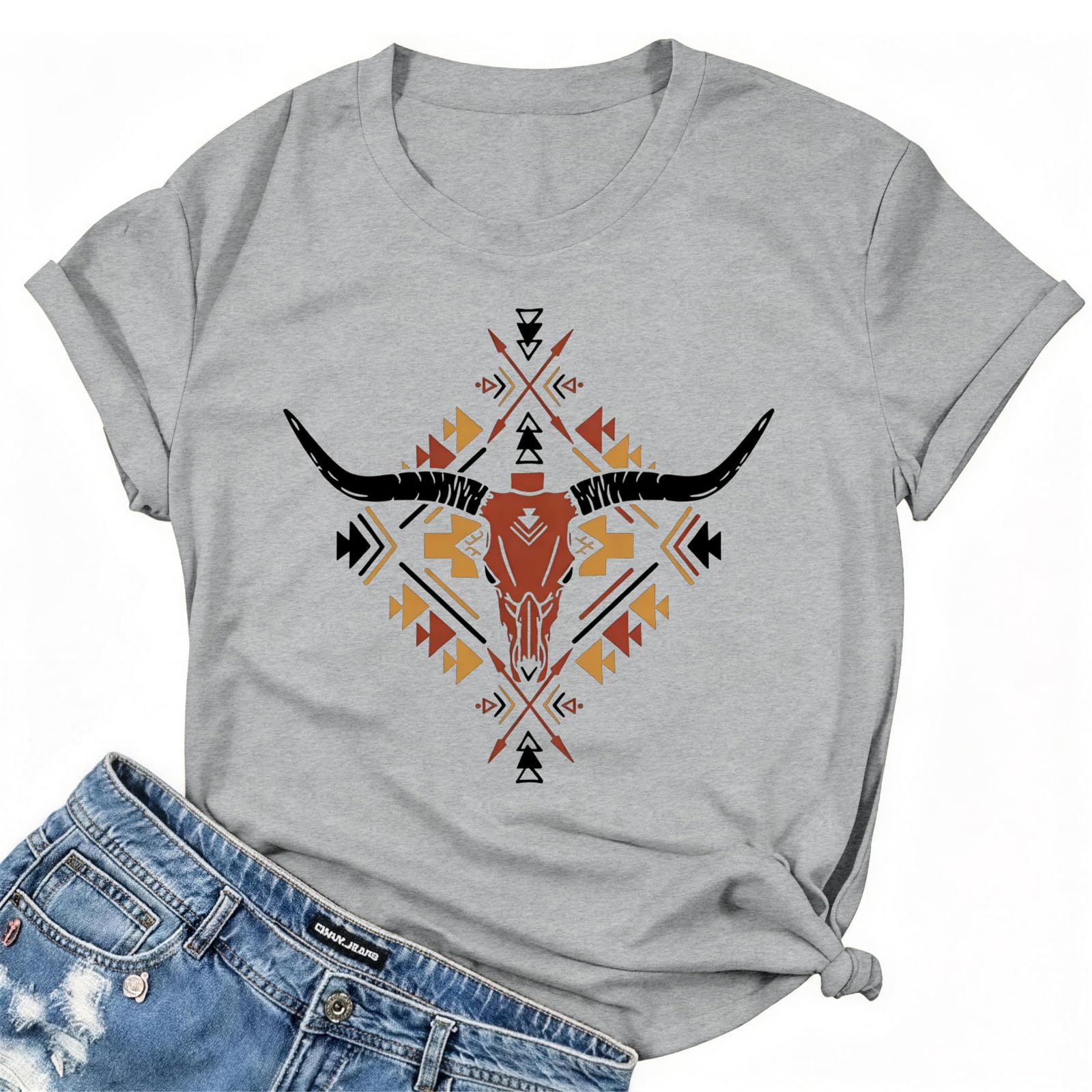 Western Cowgirl Vintage T-Shirt for Women Retro Rodeo Country Music Wild West Gr