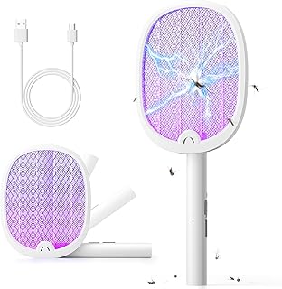 YISSVIC Bug Zapper Racket Electric Fly Swatter Fly Zapper Indoor Outdoor Rechargeable Mosquito Zapper
