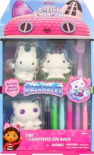 Tara Toys Gabby's Dollhouse Washables Set Color and Wash Reusable Figures with Markers and Accessories Creative Art Toy for Kids Ages 3+, DreamWorks Gabby Official
