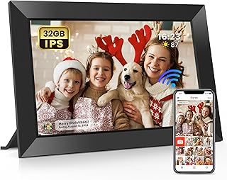 Frameo Digital Picture Frame,10.1" Electronic Photo Frames WiFi, 32GB | 1280 x 800 IPS Touch Screen, Wall Mountable, Auto-Rotate, Share Photos/Videos Via Frameo App from Anywhere, Gifts for Mom